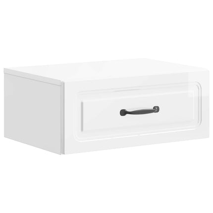 Väggmonterat Sängbord 2 pcs Vit högglans 49 x 34,5 x 20 cm