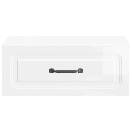 Väggmonterat Sängbord 2 pcs Vit högglans 49 x 34,5 x 20 cm