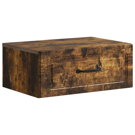 Väggmonterat Sängbord Rökt ek 49 x 34,5 x 20 cm Konstruerat trä