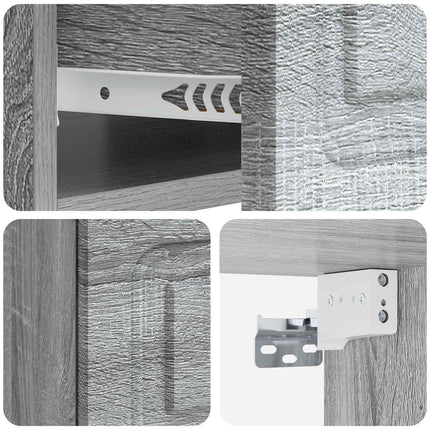 Väggmonterat Sängbord 2 pcs Grå sonoma-ek 49 x 34,5 x 20 cm