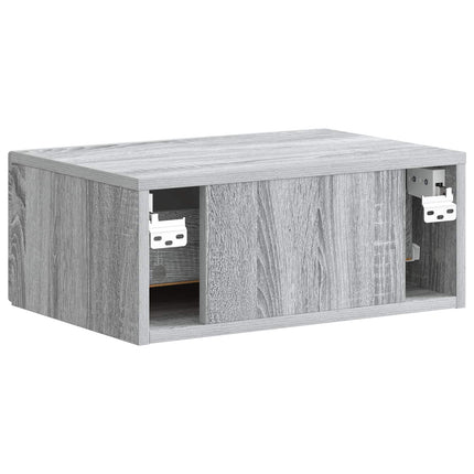 Väggmonterat Sängbord 2 pcs Grå sonoma-ek 49 x 34,5 x 20 cm