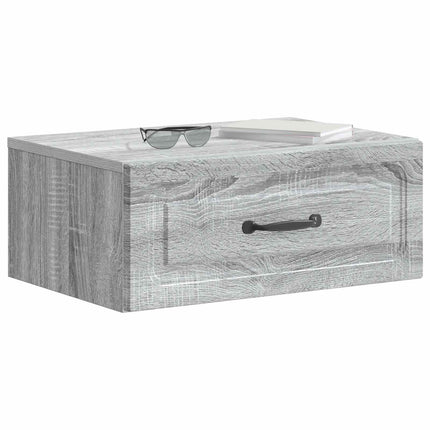 Väggmonterat Sängbord 2 pcs Grå sonoma-ek 49 x 34,5 x 20 cm