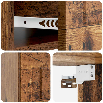 Väggmonterat Sängbord 2 pcs Gammalt trä 49 x 34,5 x 20 cm