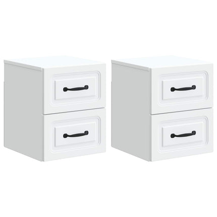 Väggmonterat Sängbord med låda 2 pcs Vit 34,5 x 33 x 40 cm