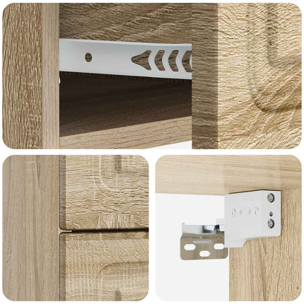 Väggmonterat Sängbord 2 pcs Sonoma-ek 34,5 x 33 x 40 cm