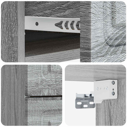 Väggmonterat Sängbord 2 pcs Grå sonoma-ek 34,5 x 33 x 40 cm