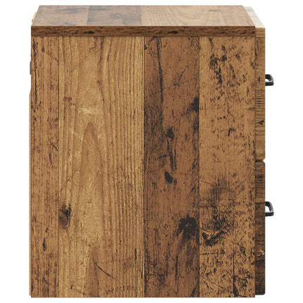 Väggmonterat Sängbord 2 st Gammalt trä 34,5 x 33 x 40 cm