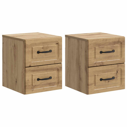 Väggmonterat Sängbord 2 pcs Artisan-ek 34,5 x 33 x 40 cm
