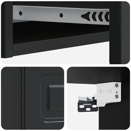 Väggmonterad sidobord Svart 87,5 x 34,5 x 17 cm Konstruerat trä