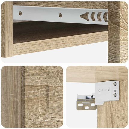 Väggmonterad sidobord Sonoma-ek 87,5 x 34,5 x 17 cm
