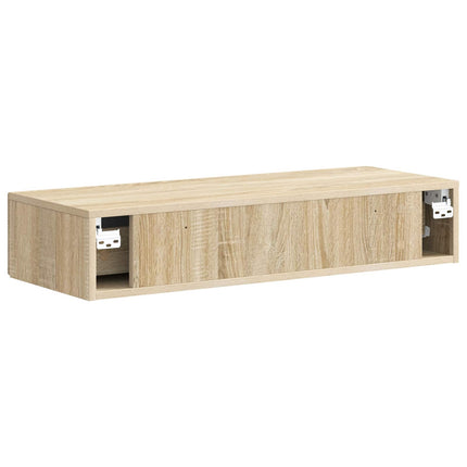 Väggmonterad sidobord Sonoma-ek 87,5 x 34,5 x 17 cm