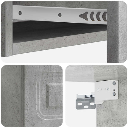 Väggmonterad sidobord Betonggrå 87,5 x 34,5 x 17 cm