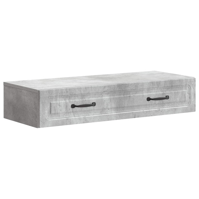 Väggmonterad sidobord Betonggrå 87,5 x 34,5 x 17 cm