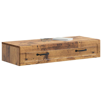 Väggmonterad sidobord Gammalt trä 87,5 x 34,5 x 17 cm
