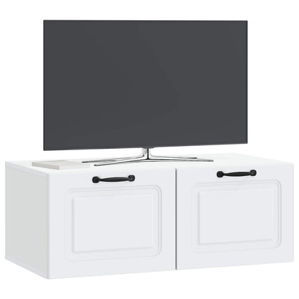Väggmonterad TV-bänk Vit 78,5 x 41 x 30 cm Konstruerat trä