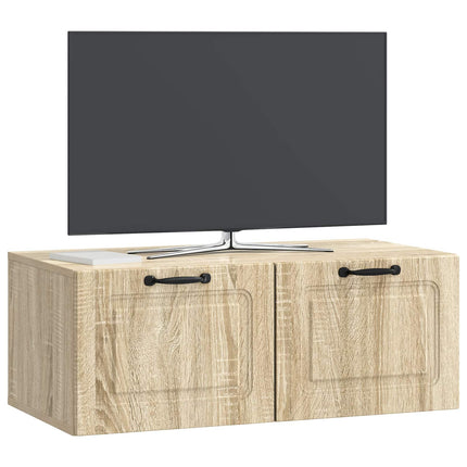Väggmonterad TV-bänk Väggmonterad Sonoma-ek 78,5 x 41 x 30 cm