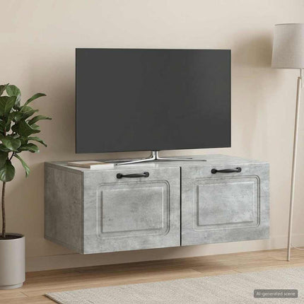 Väggmonterad TV-bänk Väggmonterad Betonggrå 78,5 x 41 x 30 cm