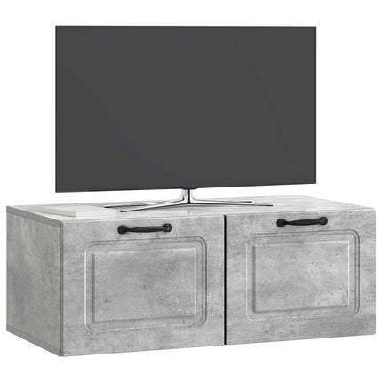Väggmonterad TV-bänk Väggmonterad Betonggrå 78,5 x 41 x 30 cm