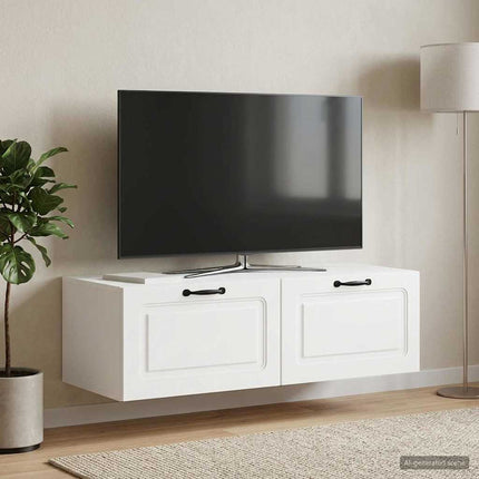 Väggmonterad TV-bänk Vit 98 x 41 x 30 cm Konstruerat trä
