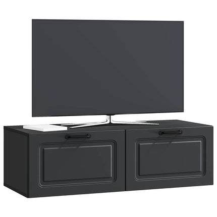 Väggmonterad TV-bänk Svart 98 x 41 x 30 cm Konstruerat trä