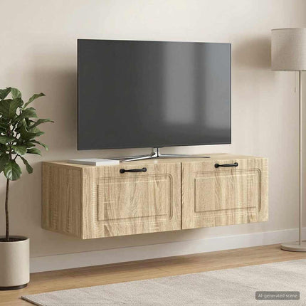 Väggmonterad TV-bänk Sonoma-ek 98 x 41 x 30 cm Konstruerat trä