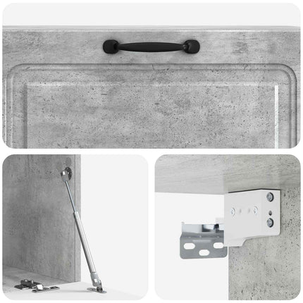 Väggmonterad TV-bänk Betonggrå 98 x 41 x 30 cm Konstruerat trä
