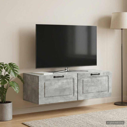 Väggmonterad TV-bänk Betonggrå 98 x 41 x 30 cm Konstruerat trä