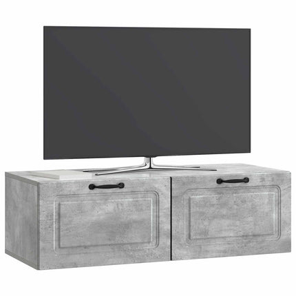 Väggmonterad TV-bänk Betonggrå 98 x 41 x 30 cm Konstruerat trä