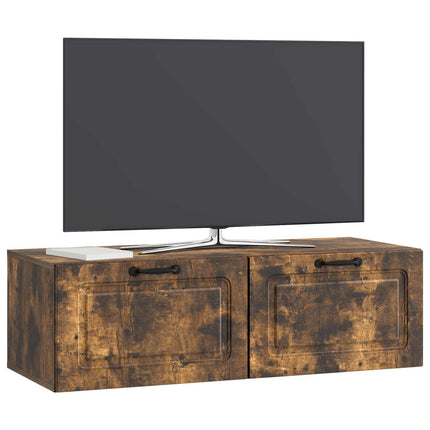 Väggmonterad TV-bänk Rökt ek 98 x 41 x 30 cm Konstruerat trä