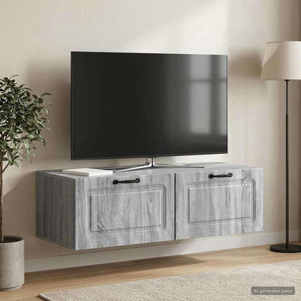 Väggmonterad TV-bänk Väggmonterad Grå sonoma-ek 98 x 41 x 30 cm