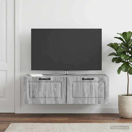 Väggmonterad TV-bänk Väggmonterad Grå sonoma-ek 98 x 41 x 30 cm