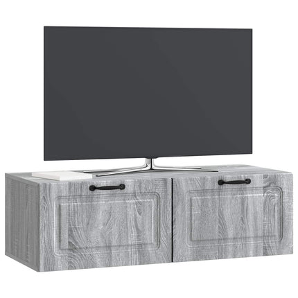 Väggmonterad TV-bänk Väggmonterad Grå sonoma-ek 98 x 41 x 30 cm