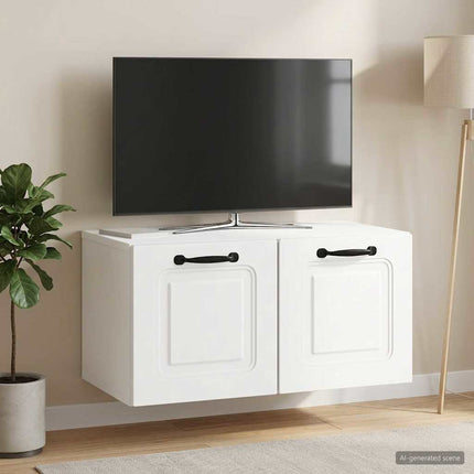Väggmonterad TV-bänk Vit 59,5 x 31 x 30 cm Konstruerat trä