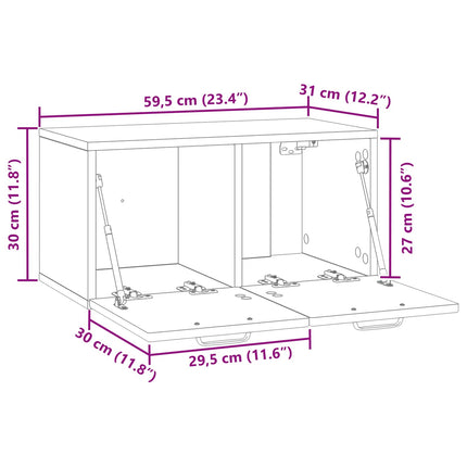 Väggmonterad TV-bänk Vit 59,5 x 31 x 30 cm Konstruerat trä