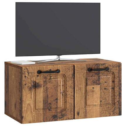 Väggmonterad TV-bänk Väggmonterad Gammalt trä 59,5 x 31 x 30 cm