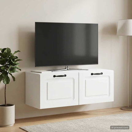 Väggmonterad TV-bänk Vit 78,5 x 31 x 30 cm Konstruerat trä