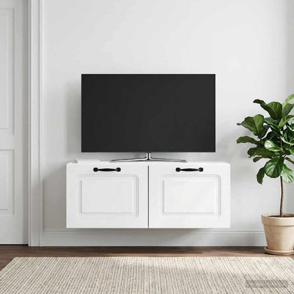 Väggmonterad TV-bänk Vit 78,5 x 31 x 30 cm Konstruerat trä