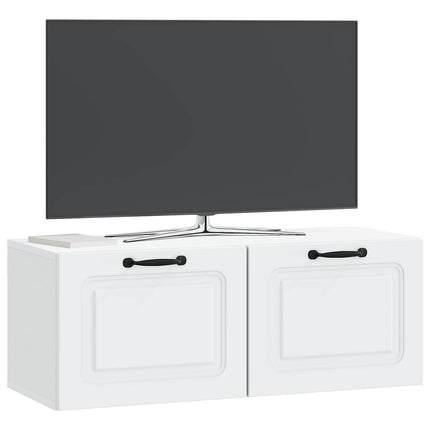 Väggmonterad TV-bänk Vit 78,5 x 31 x 30 cm Konstruerat trä