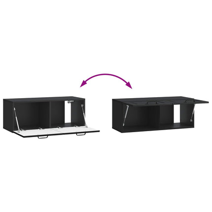 Väggmonterad TV-bänk Svart 78,5 x 31 x 30 cm Konstruerat trä
