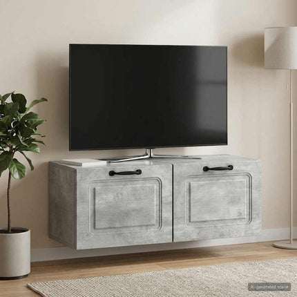 Väggmonterad TV-bänk Väggmonterad Betonggrå 78,5 x 31 x 30 cm