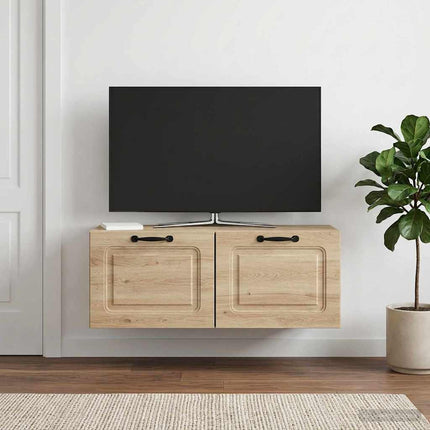 Väggmonterad TV-bänk Väggmonterad Betonggrå 78,5 x 31 x 30 cm