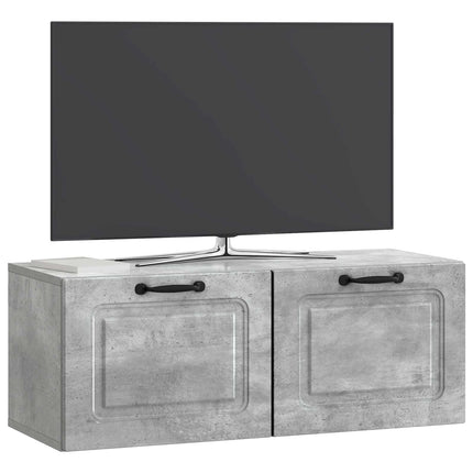 Väggmonterad TV-bänk Väggmonterad Betonggrå 78,5 x 31 x 30 cm