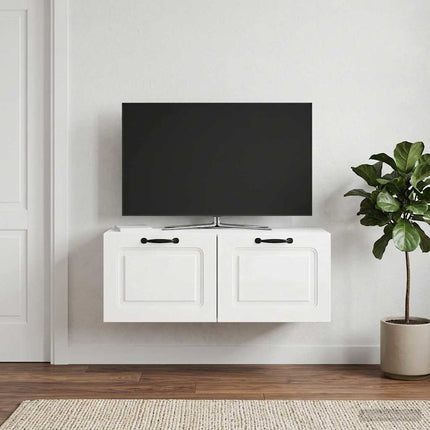 Väggmonterad TV-bänk Vit högglans 78,5 x 31 x 30 cm