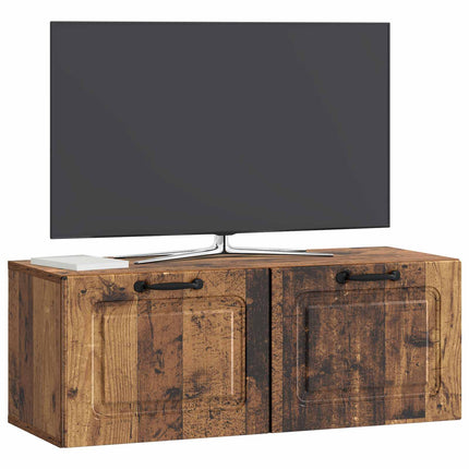 Väggmonterad TV-bänk Väggmonterad Gammalt trä 78,5 x 31 x 30 cm