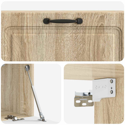 Väggmonterad TV-bänk Sonoma-ek 98 x 31 x 30 cm Konstruerat trä