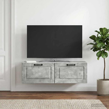 Väggmonterad TV-bänk Betonggrå 98 x 31 x 30 cm Konstruerat trä