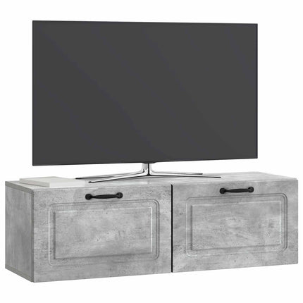 Väggmonterad TV-bänk Betonggrå 98 x 31 x 30 cm Konstruerat trä