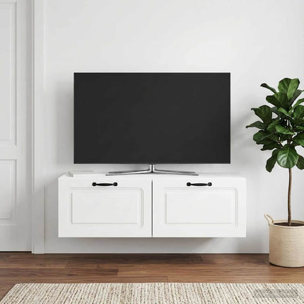 Väggmonterad TV-bänk Väggmonterad Vit högglans 98 x 31 x 30 cm