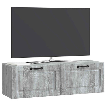 Väggmonterad TV-bänk Väggmonterad Grå sonoma-ek 98 x 31 x 30 cm