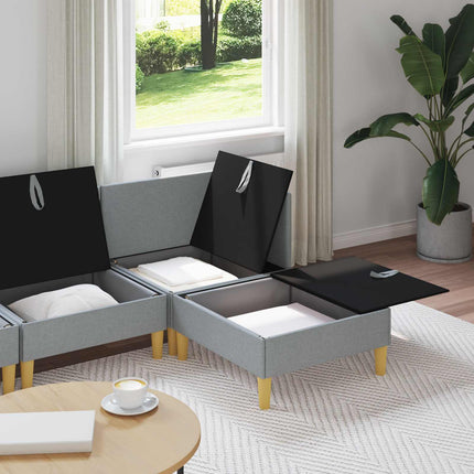 Möbelset för vardagsrummet med kudde 4 pcs Ljusgrå Tyg